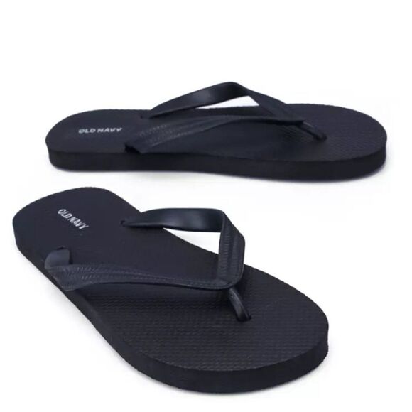Old Navy Boys Milk Black Slip On Ankle Strap Flip Flop Flat Sandal Size 2/3 - Picture 2 of 13